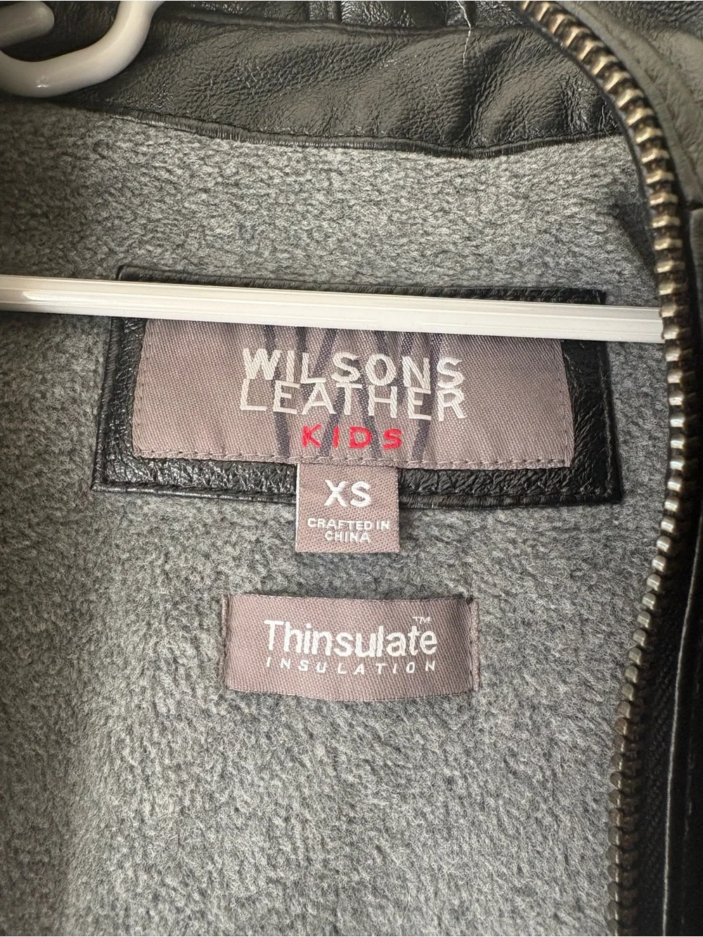 Wilsons Leather kids jackets with detachable hood